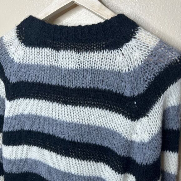 Zara Steven Meisel Sweater Women's Medium Striped Knitted Pullover Oversized NWT - Picture 12 of 13